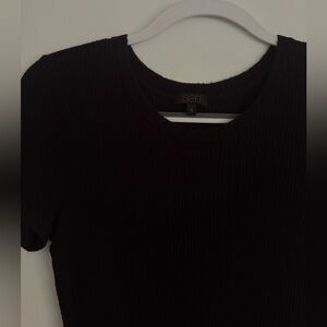 Black ribbed knit dress by Sen
